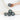 Set 5 x 2.5" Glass Float - Grey Rope #4914